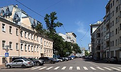 Vista de Ananyevsky Lane desde la esquina de Daev