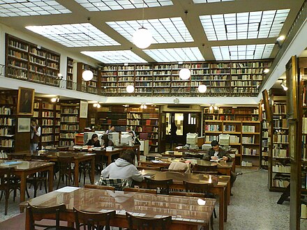 Inside the municipal library.