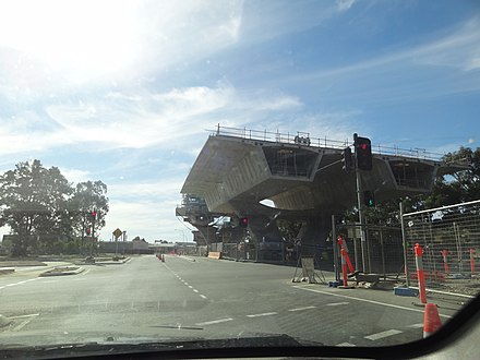 The South Road Superway taking shape at Days Road intersection, in April 2012 NSCSouthSup1.jpg