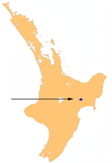 Ubicación en el mapa de la Isla del Norte.