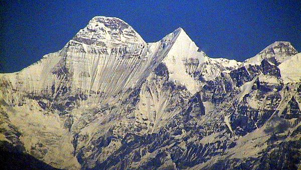 The southwest side of Nanda Devi photographed from Kausani