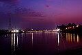 Napier Bridge at night