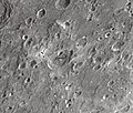 English: Neander lunar crater as seen from Earth with satellite craters labeled