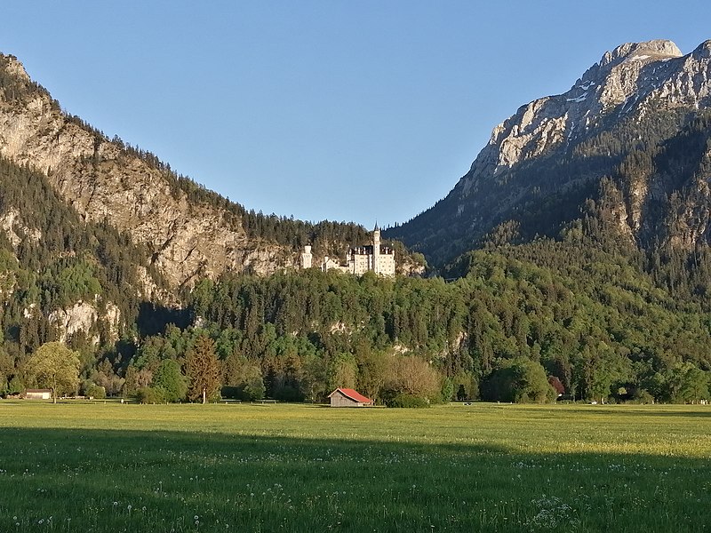 File:Neuschwanstein Castle, view from Bullachberg Castle surroundings.jpg