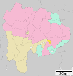 Localização de Nishikatsura na Prefeitura de Yamanashi