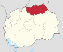 Nordaust innanfor Nord-Makedonia