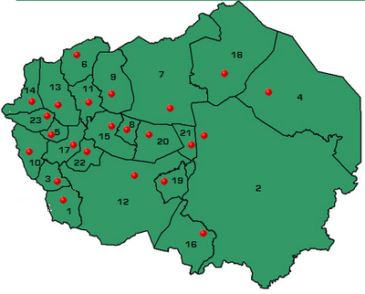 Mapa s obcemi Olancho