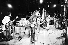 Fairport Convention, Kralingen 1970. Left to right: Dave Pegg, Dave Mattacks, Richard Thompson, Dave Swarbrick, Simon Nicol. Optreden op Holland Popfestival in het Kralingse bos, 1970 - 16.jpg