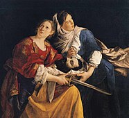 オラツィオ・ジェンティレスキ『ホロフェルネスの首を持つジュディスと侍女』1621年-1624年