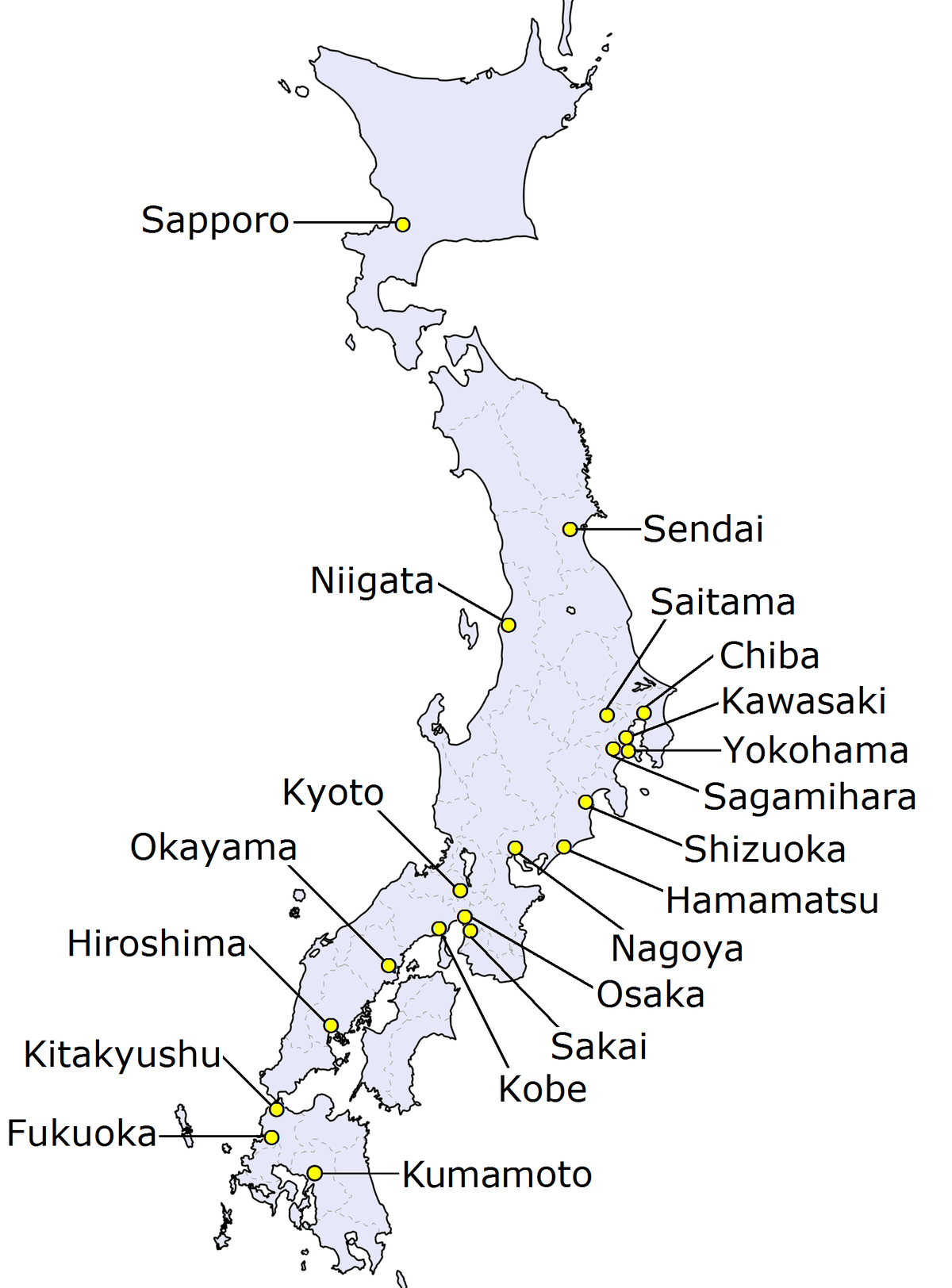 Cities designated by government ordinance of Japan - Wikipedia