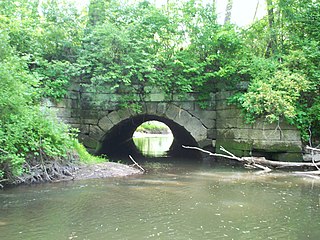 Former Pennsylvania and Ohio Canal aqueduct, Kent, Ohio USA