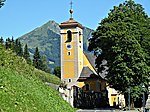 Catholic parish church of the Assumption of Mary and figurines hll.  Barbara and Florian