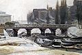 Le pont de Grammont lors du rude hiver 1830 - Détail d'un tableau d'Antoine Perrot (musée Carnavalet)