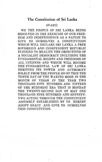 <span class="mw-page-title-main">Sri Lankan Constitution of 1972</span> Fundamental law of Sri Lanka from 1972 to 1978