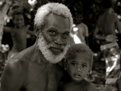 Man and grandson, Papua New Guinea
