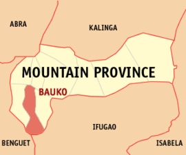 Bauko na Província da Montanha Coordenadas : 16°59'30"N, 120°51'52"E