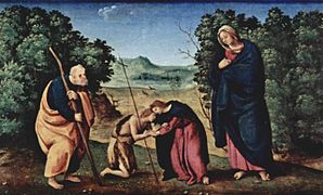 Piero di Cosimo, Sacra Famiglia con San Giovanni (parte della predella della pala pugliese)