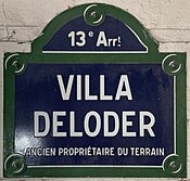 Plaque Villa Deloder - Paris XIII (FR75) - 2021-07-18 - 1.jpg
