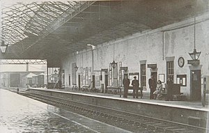 Platform at Market Weighton Railway Station 1940 (archive ref DDX1525-1-14) (28634461512).jpg