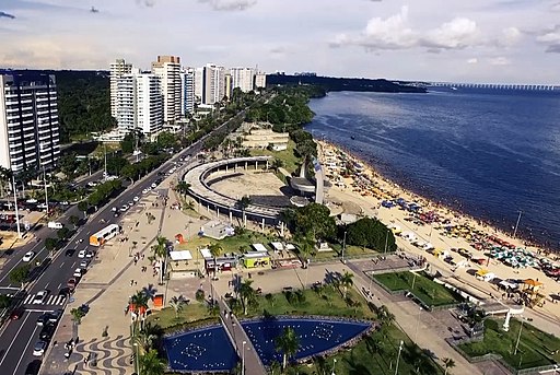 city of manaus in front of the amazon river