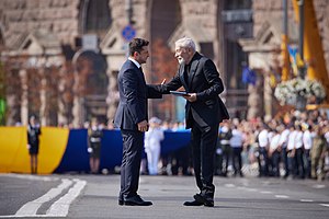 President took part in the festive Parade of Troops on the occasion of the 30th anniversary of Ukraine's independence. (51716328813).jpg