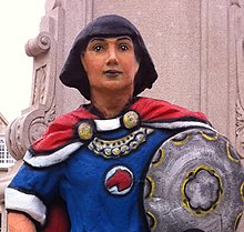 Statue de Prince Valiant dans un salon de la BD à La Coruña, en Espagne.