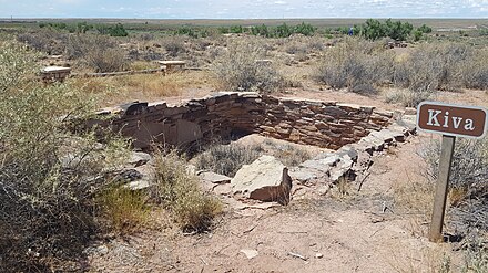 Ruins of the kiva at Puerco Pueblo, Petrified Forest National Park