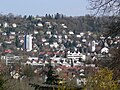 Ravensburg, Blick von der Galgenhalde auf die Südstadt mit Hochhaus am Goetheplatz