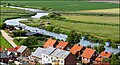 Ribe å as it exits Ribe. View from the tower of Ribe Cathedral