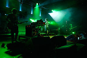 Zespół Dawida Podsiadło podczas Rocket Festiwal 2014 w Warszawie.