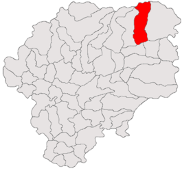 Localisation dans le comté de Bistrița-Năsăud