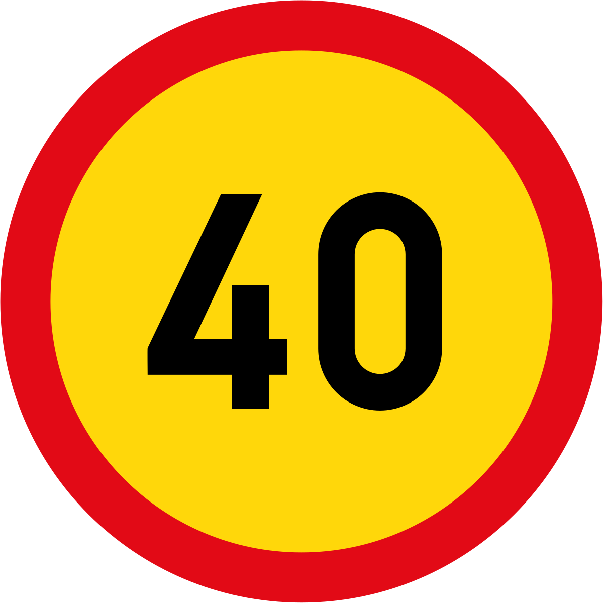 Дорожные знаки 40 км