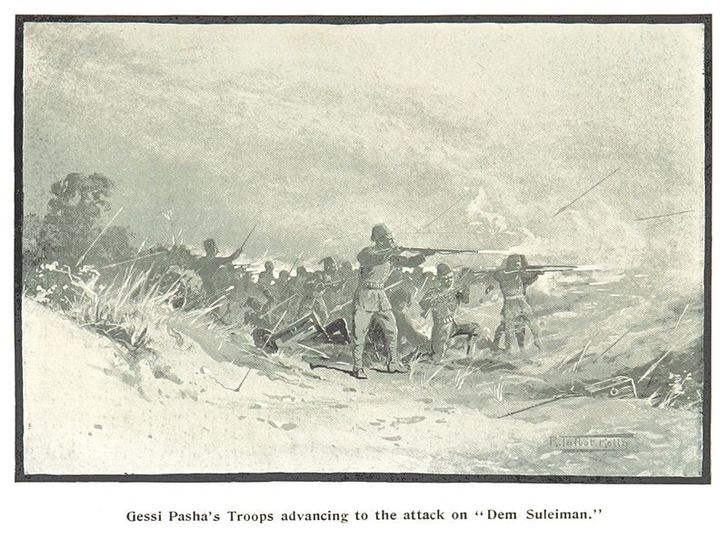 File:SLATIN(1896) p047 GESSI pASHA'S TROOPS ADVANCING TO THE ATTACK ON 'DEM SULEIMAN'.jpg