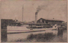 SS Mayon, one of two ferries used to link two segments of the South Main Line prior to unification in 1938. SS Mayon 1936.png