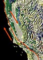 Di San Andreas Gruug ferlääpt troch a Transverse Ranges