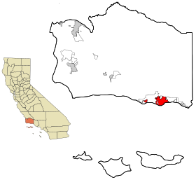 Santa Barbara County California Incorporated and Unincorporated areas Santa Barbara Highlighted.svg