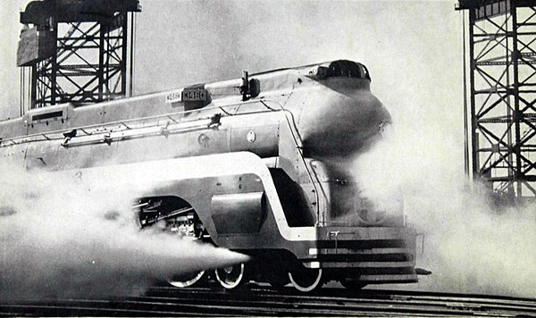 Locomotive #3460, the Blue Goose, which was the streamlined steam locomotive for the Chief