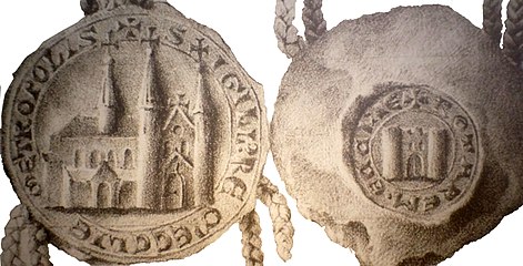 Seal of the cathedral, showing how it appeared in the 12th century
