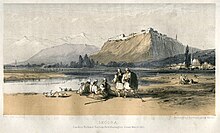 Albanians in Shkoder depicted by Edward Lear, 4 October 1848. Skodra - Lear Edward - 1851.jpg