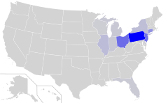The language spread of Slovak in the United States according to U. S. Census 2000 and other resources interpreted by research of U. S. English Foundation, percentage of home speakers