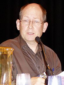 Baxter at the 63rd World Science Fiction Convention, 2005.