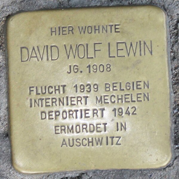 File:Stolperstein David Wolf Lewin Wuppertal.jpg