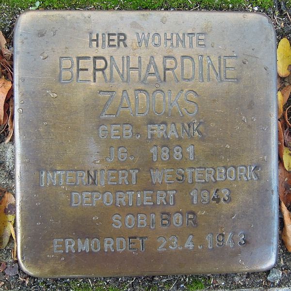 File:Stolperstein Lingen Alte Rheiner Straße 2 Bernhardiene Zadoks.jpg