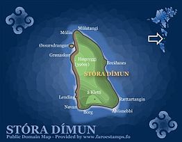 Kaart van Stóra Dímun