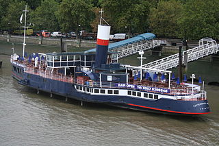 PS <i>Tattershall Castle</i> Floating pub and restaurant on the Thames