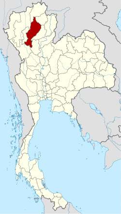 แผนที่ประเทศไทย จังหวัดลำปางเน้นสีแดง