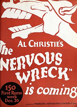 The Nervous Wreck ad in Exhibitor's Herald, 1926 The Nervous Wreck ad in Exhibitor's Herald The Independent Film Trade Paper (weekly, September 18, 1926 to December 11, 1926) - Internet Archive - exhibitorsherald27unse (page 1468 crop).jpg