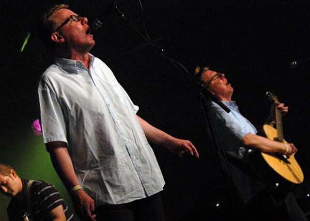 Craig (left) and Charlie on stage in 2005