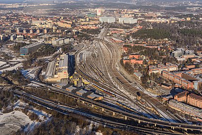 Vägbeskrivningar till Tomteboda Bangård med kollektivtrafik
