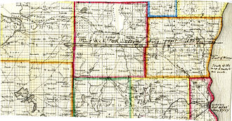 Path of a tornado across Wisconsin on August 21, 1857 Tornado1857.jpg